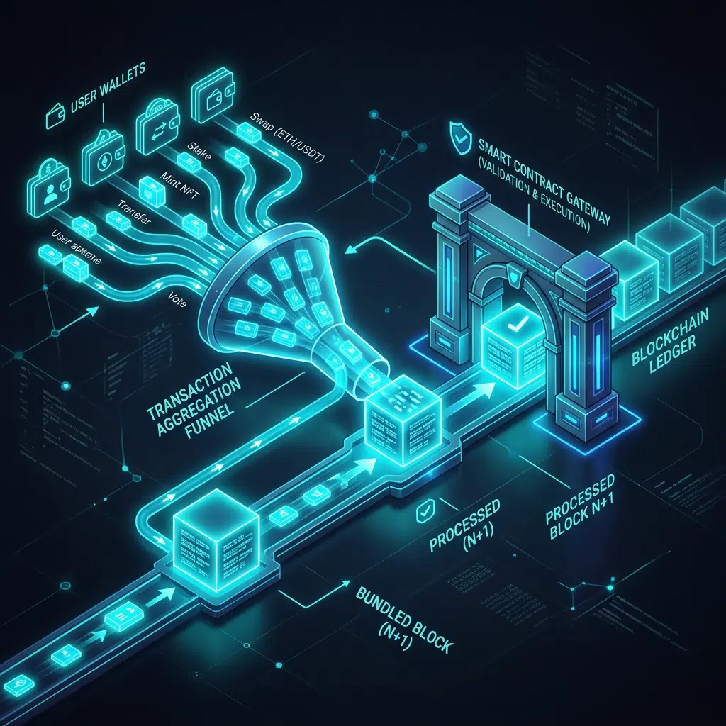 UserOperations flowing through bundlers into the EntryPoint contract