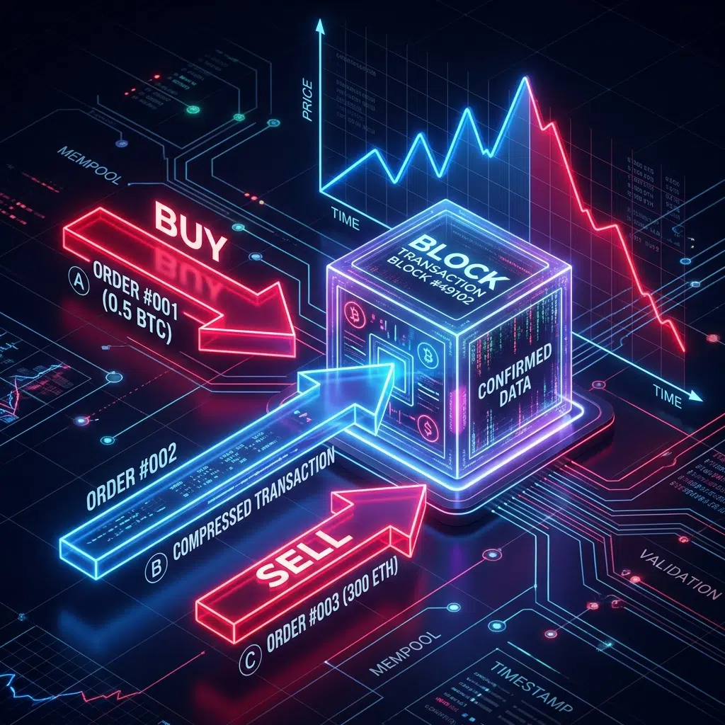 Front-run, victim trade and back-run sequence inside one block
